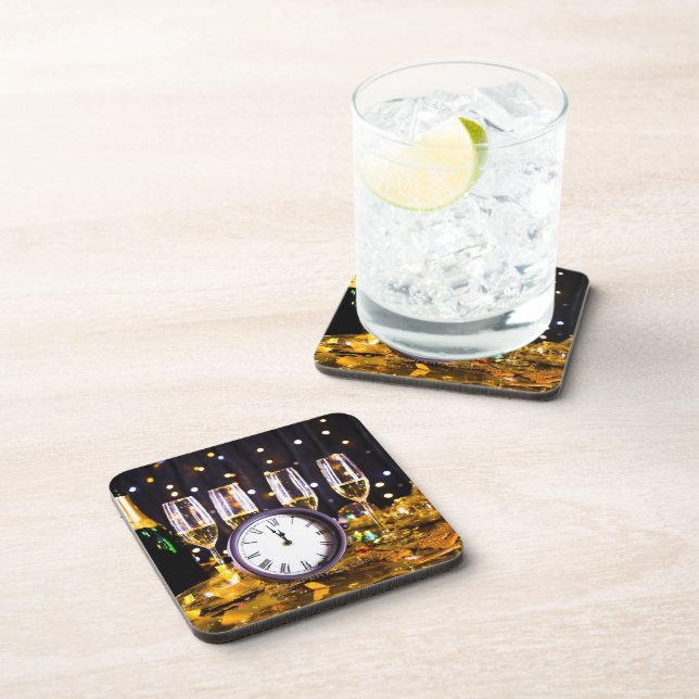 SlipperyJoe's New Year thrilling moments classic c Beverage Coaster (Right Side)