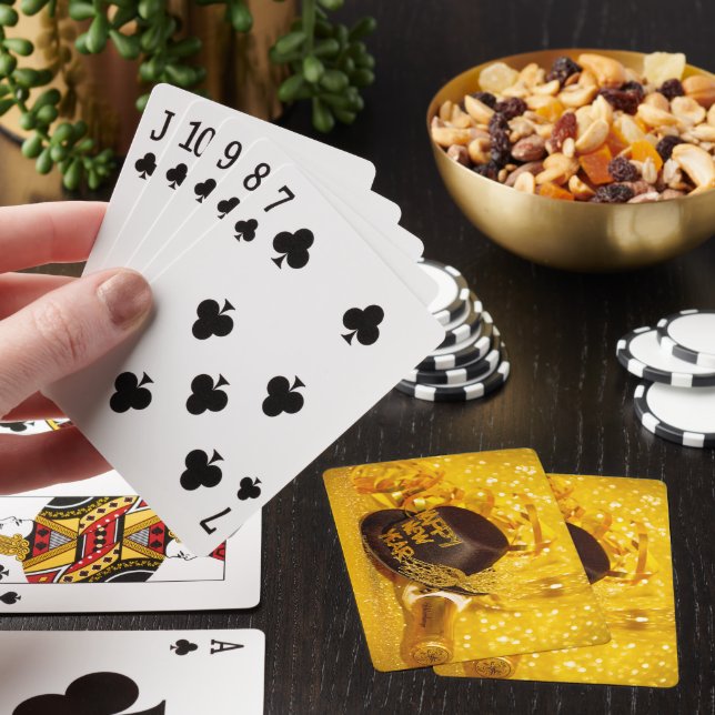 SlipperyJoe's New Year's Eve celebration festive g Poker Cards (In Situ)