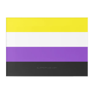 SlipperyJoe's Nonbinary Pride Flag yellow white pu Acrylic Print