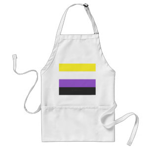 SlipperyJoe's Nonbinary Pride Flag yellow white pu Adult Apron