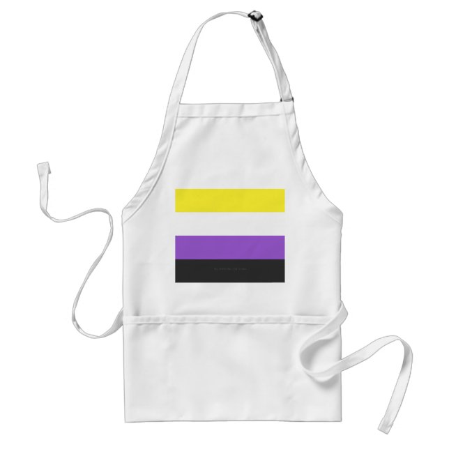SlipperyJoe's Nonbinary Pride Flag yellow white pu Adult Apron (Front)