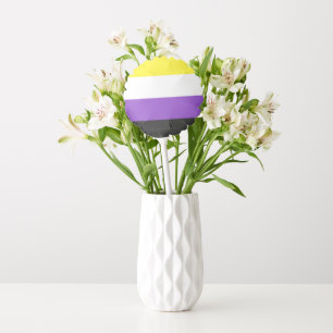 SlipperyJoe's Nonbinary Pride Flag yellow white pu Balloon