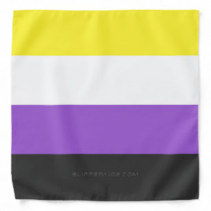 SlipperyJoe's Nonbinary Pride Flag yellow white pu Bandana
