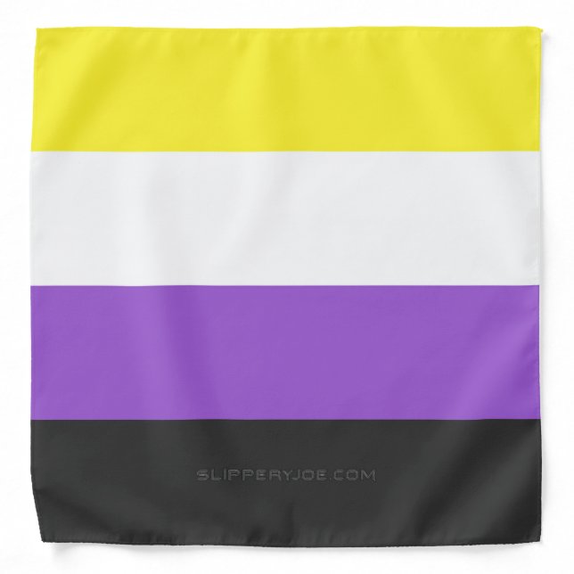 SlipperyJoe's Nonbinary Pride Flag yellow white pu Bandana (Front)