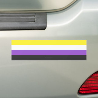 SlipperyJoe's Nonbinary Pride Flag yellow white pu Bumper Sticker