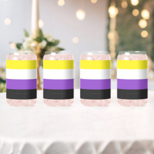 SlipperyJoe's Nonbinary Pride Flag yellow white pu Can Glass