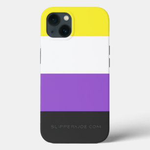 SlipperyJoe's Nonbinary Pride Flag yellow white pu iPhone 13 Case