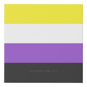 SlipperyJoe's Nonbinary Pride Flag yellow white pu Faux Canvas Print