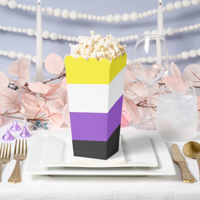 SlipperyJoe's Nonbinary Pride Flag yellow white pu Favor Boxes (Wedding)
