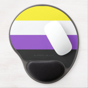 SlipperyJoe's Nonbinary Pride Flag yellow white pu Gel Mouse Pad