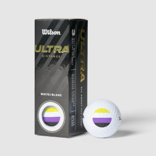SlipperyJoe's Nonbinary Pride Flag yellow white pu Golf Balls