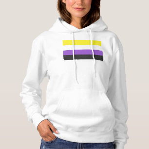 SlipperyJoe's Nonbinary Pride Flag yellow white pu Hoodie