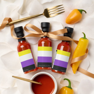SlipperyJoe's Nonbinary Pride Flag yellow white pu Hot Sauces