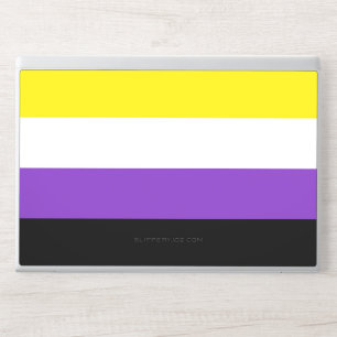 SlipperyJoe's Nonbinary Pride Flag yellow white pu HP Laptop Skin