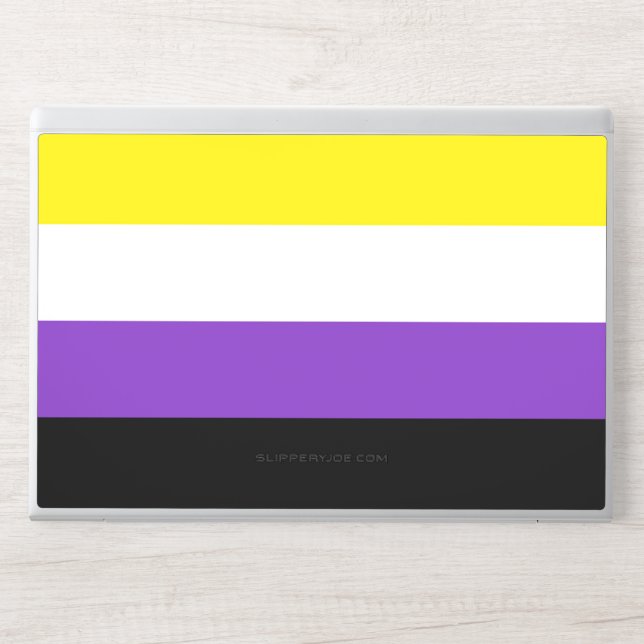 SlipperyJoe's Nonbinary Pride Flag yellow white pu HP Laptop Skin (Front)