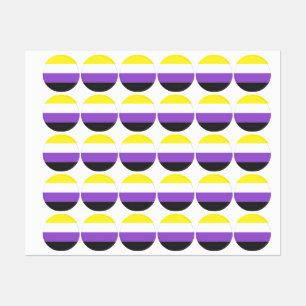SlipperyJoe's Nonbinary Pride Flag yellow white pu Labels