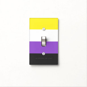 SlipperyJoe's Nonbinary Pride Flag yellow white pu Light Switch Cover