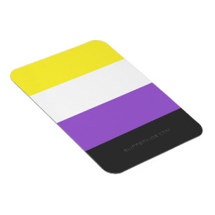 SlipperyJoe's Nonbinary Pride Flag yellow white pu Magnet
