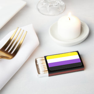 SlipperyJoe's Nonbinary Pride Flag yellow white pu Matchboxes