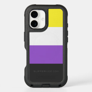 SlipperyJoe's Nonbinary Pride Flag yellow white pu iPhone 16 Case