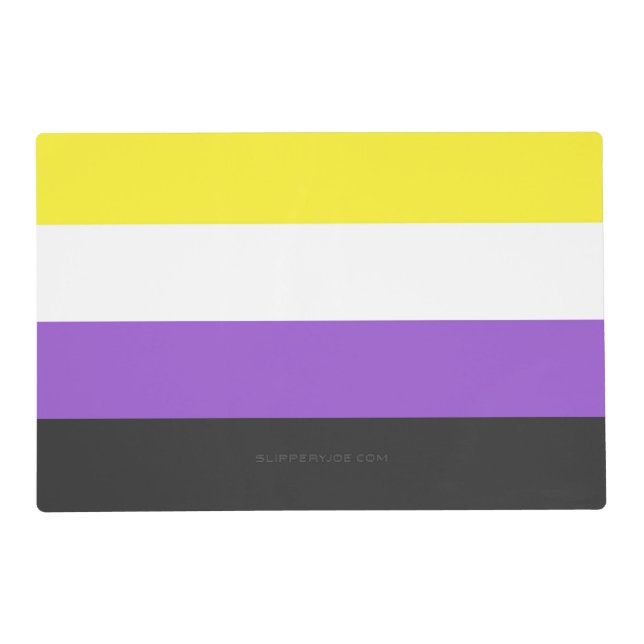 SlipperyJoe's Nonbinary Pride Flag yellow white pu Placemat (Front)