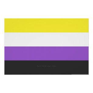 SlipperyJoe's Nonbinary Pride Flag yellow white pu Poster