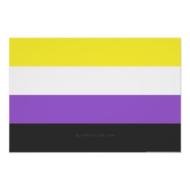 SlipperyJoe's Nonbinary Pride Flag yellow white pu Poster (Front)
