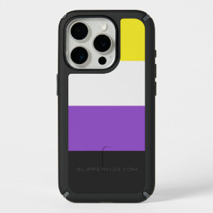 SlipperyJoe's Nonbinary Pride Flag yellow white pu iPhone 15 Pro Case