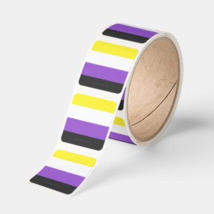SlipperyJoe's Nonbinary Pride Flag yellow white pu Square Sticker
