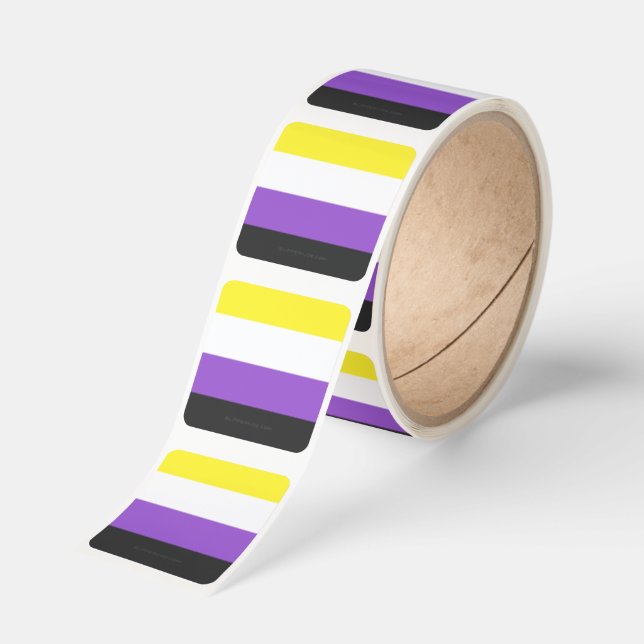 SlipperyJoe's Nonbinary Pride Flag yellow white pu Square Sticker (Roll)