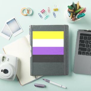 SlipperyJoe's Nonbinary Pride Flag yellow white pu Sticker