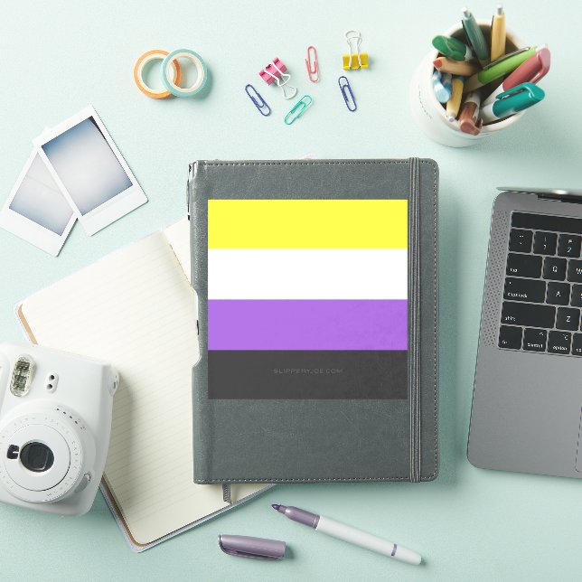 SlipperyJoe's Nonbinary Pride Flag yellow white pu Sticker (iPad Cover)