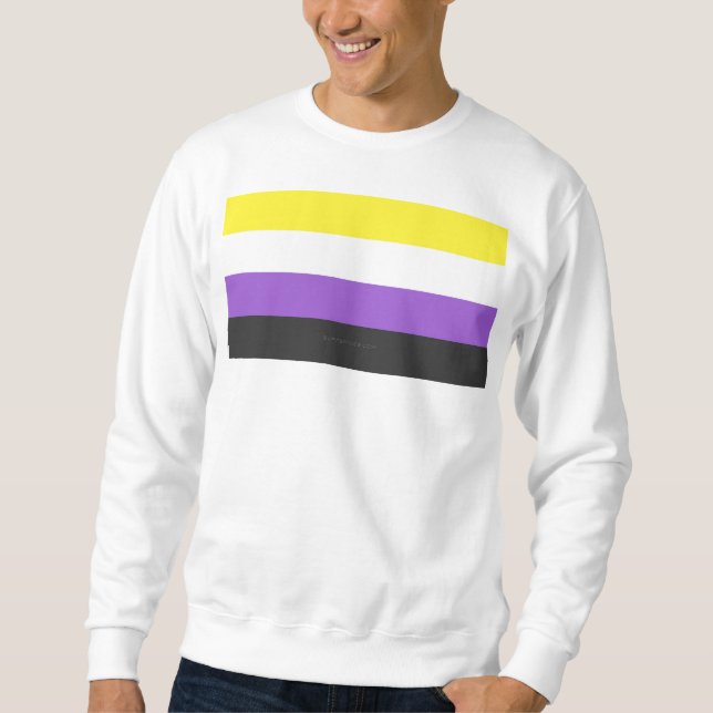 SlipperyJoe's Nonbinary Pride Flag yellow white pu Sweatshirt (Front)