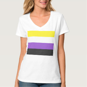 SlipperyJoe's Nonbinary Pride Flag yellow white pu T-Shirt
