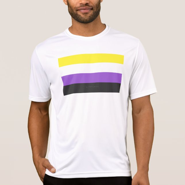 SlipperyJoe's Nonbinary Pride Flag yellow white pu T-Shirt (Front)