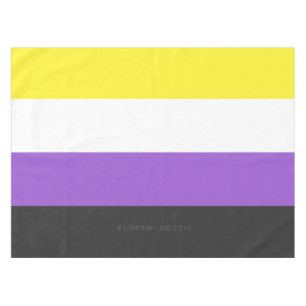 SlipperyJoe's Nonbinary Pride Flag yellow white pu Tablecloth