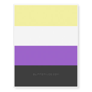 SlipperyJoe's Nonbinary Pride Flag yellow white pu Temporary Tattoos