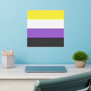 SlipperyJoe's Nonbinary Pride Flag yellow white pu Wall Decal