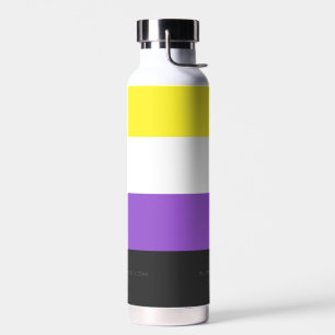 SlipperyJoe's Nonbinary Pride Flag yellow white pu Water Bottle