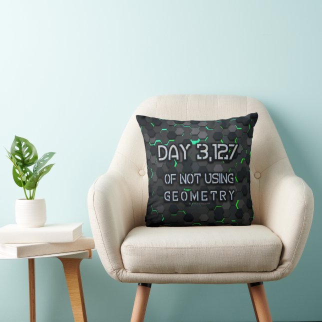 SlipperyJoe's not using geometry interlocking hexa Throw Pillow (Chair)