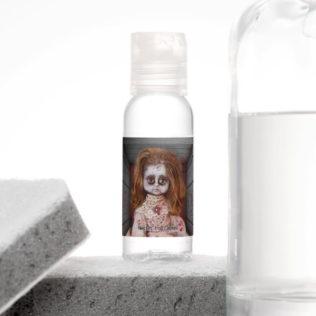 SlipperyJoe's old doll Happy Halloween creepy bloo Hand Sanitizer (Insitu)