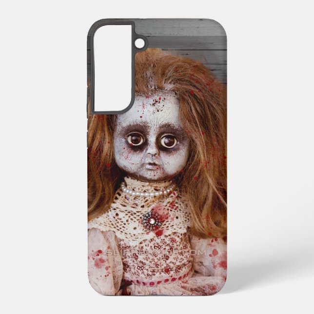 SlipperyJoe's old doll Happy Halloween creepy bloo Samsung Galaxy Case (Back)