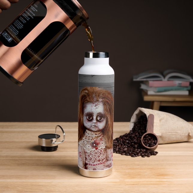 SlipperyJoe's old doll Happy Halloween creepy bloo Water Bottle (Coffee)