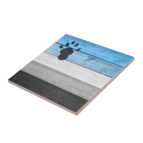 SlipperyJoes otter paw wood crate texture bear co Ceramic Tile