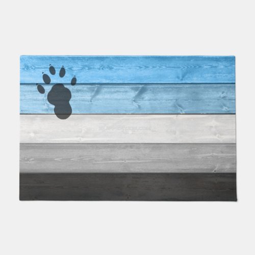 SlipperyJoes otter paw wood crate texture bear co Doormat