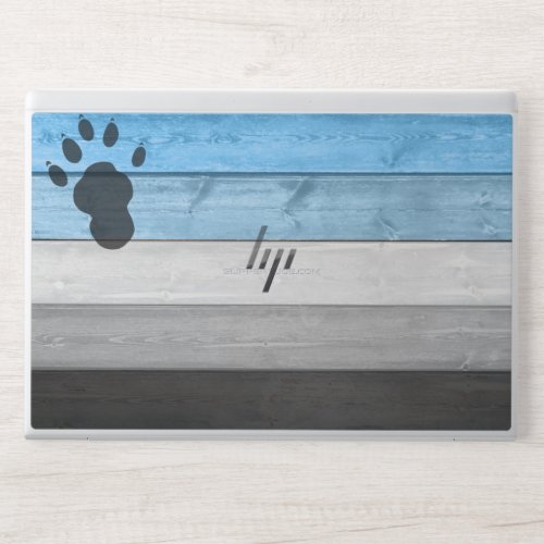 SlipperyJoes otter paw wood crate texture bear co HP Laptop Skin
