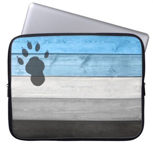 SlipperyJoes otter paw wood crate texture bear co Laptop Sleeve