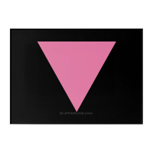 SlipperyJoe's pink triangle flag bright pink symbo Acrylic Print