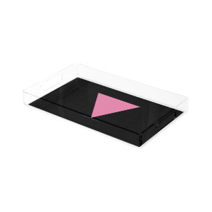 SlipperyJoe's pink triangle flag bright pink symbo Acrylic Tray
