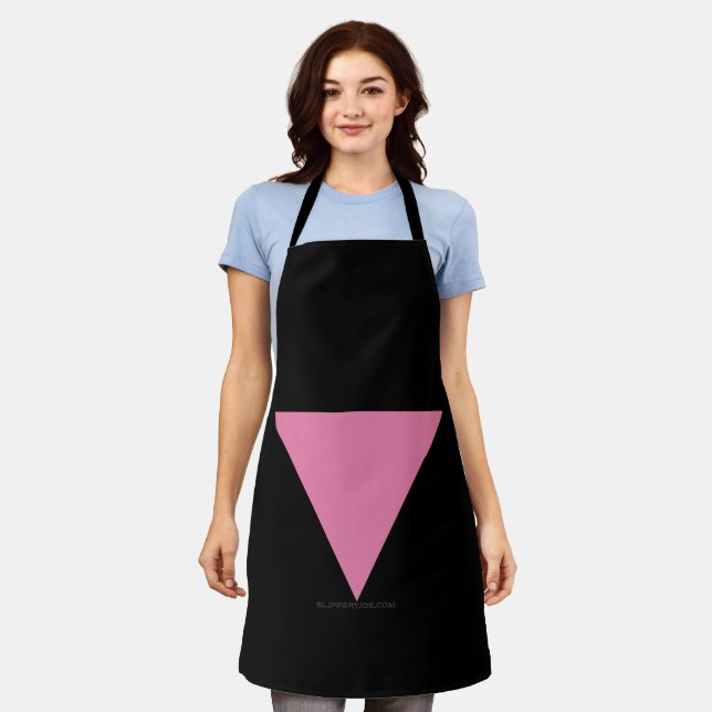 SlipperyJoe's pink triangle flag bright pink symbo Apron (Worn)